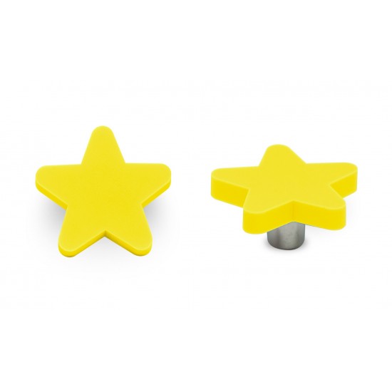 Πόμολο Επίπλων Παιδικό c849-p18x21 Αστεράκι Κίτρινο