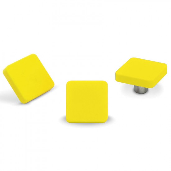 Πόμολο Επίπλων Παιδικό c849-p20x08 Τετράγωνο Κίτρινο