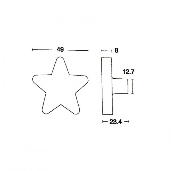 Πόμολο Επίπλων Παιδικό c849-p18x11 Αστεράκι Μπλέ