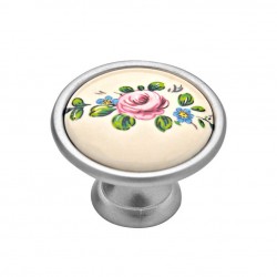 Πόμολo Επίπλων 523 Νίκελ Σατινέ Ρόζ