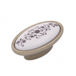 Πόμολo Επίπλων 527 Αντικέ Λευκό