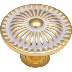 Πόμολo Επίπλων 651 Χρυσό Λευκό