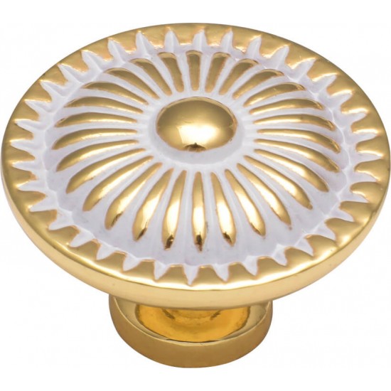 Πόμολo Επίπλων 651 Χρυσό Λευκό