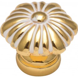 Πόμολo Επίπλων 654 Χρυσό Λευκό