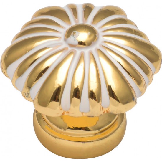 Πόμολo Επίπλων 654 Χρυσό Λευκό