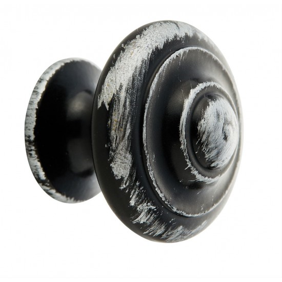 Πόμολo Επίπλων 40 Μαύρο Πατίνα Ασημί