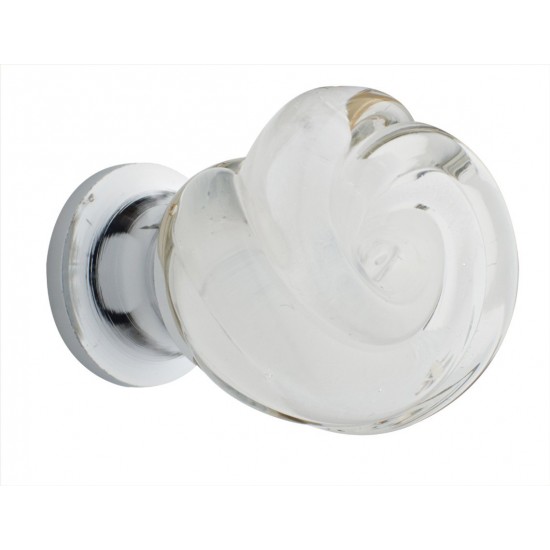 Πόμολo Επίπλων 71 Λευκό / Χρώμιο