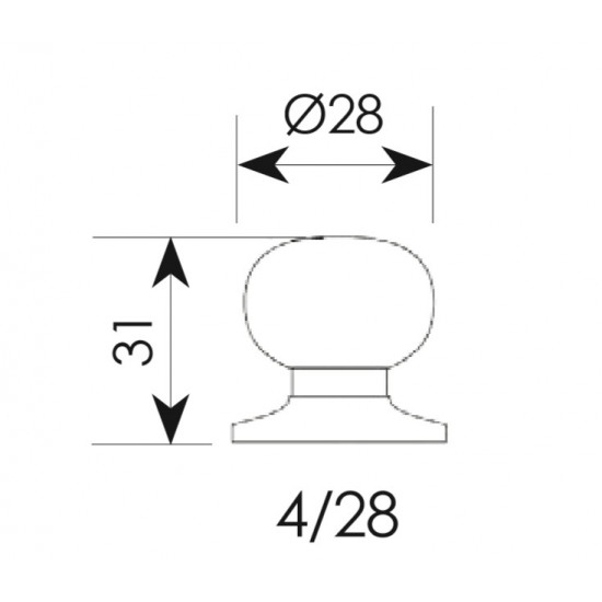Πόμολo Επίπλων 04 Μπρονζέ/Όρο Πόμολo Επίπλων 04 Μπρονζέ/Όρο