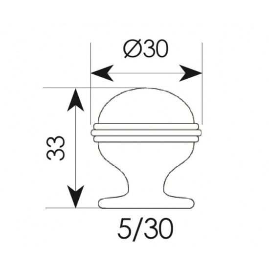 Πόμολo Επίπλων 05 Όρο Ματ/Όρο