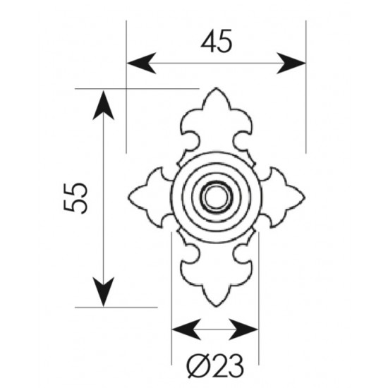 Πόμολo Επίπλων 1201 Μαύρο Πατίνα Ασημί