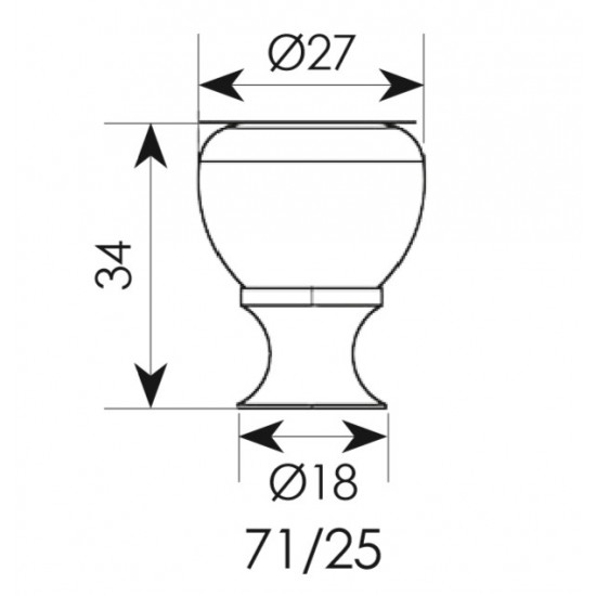 Πόμολo Επίπλων 71 Μαύρο / Χρώμιο Πόμολo Επίπλων 71 Μαύρο / Χρώμιο