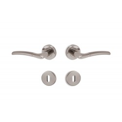 Πόμολα πόρτας χειρολαβή με ροζέτα C1045 Νίκελ Ματ/Χρώμιο