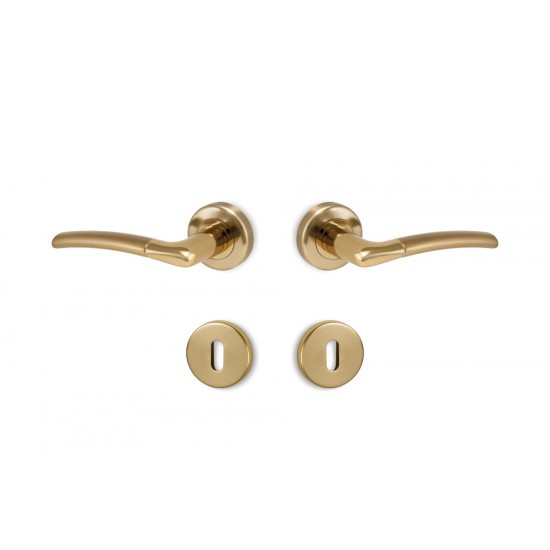 Πόμολα πόρτας χειρολαβή με ροζέτα C1045 'Ορο Ματ/Όρο