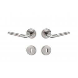 Πόμολο Πόρτας Χειρολαβή Με Ροζέτα C1255 Νίκελ Ματ/Χρώμιο