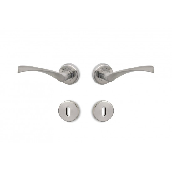 Πόμολα πόρτας χειρολαβή με ροζέτα C805 Νίκελ Ματ