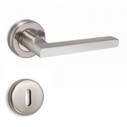 Πόμολο Πόρτας Χειρολαβή Με Ροζέτα C1275 Νίκελ Ματ/Χρώμιο