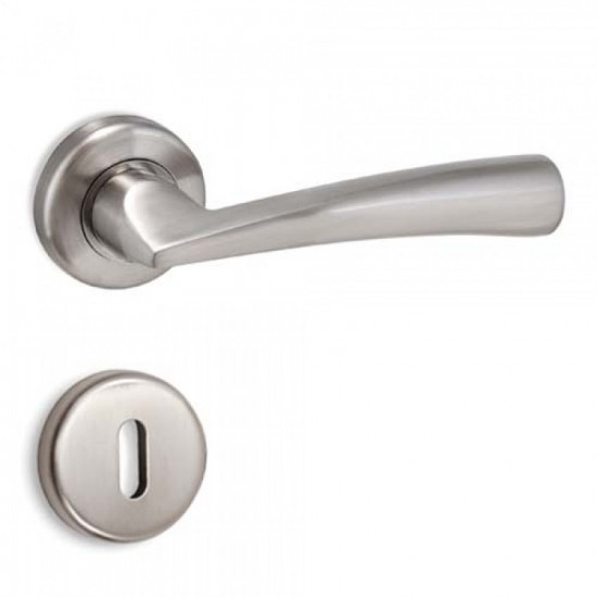 Πόμολο Πόρτας Χειρολαβή Με Ροζέτα C1405 Νίκελ Ματ