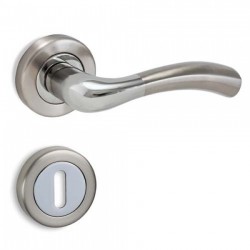 Πόμολο Πόρτας Χειρολαβή Με Ροζέτα C1425 Νίκελ Ματ/Χρώμιο