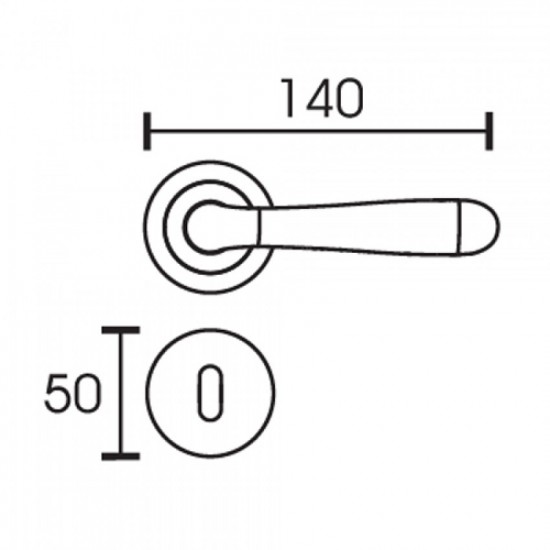 Πόμολο Πόρτας Χειρολαβή Με Ροζέτα C1265 Νίκελ Ματ/Χρώμιο