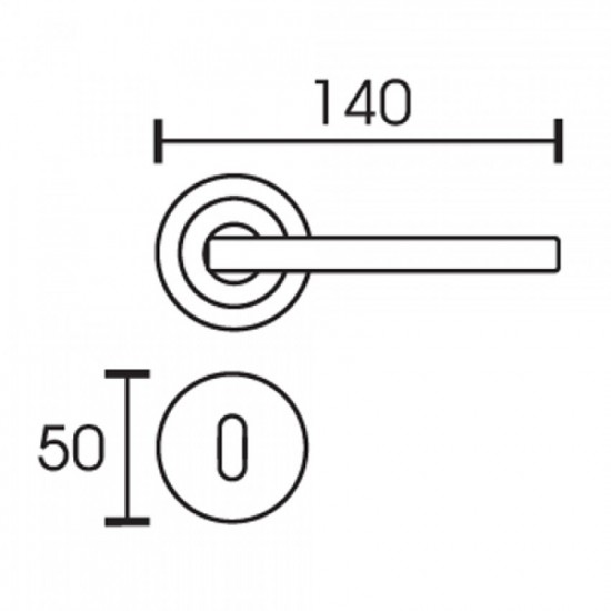 Πόμολα Πόρτας Χειρολαβή Με Ροζέτα C1275 σε Μαύρο Ματ