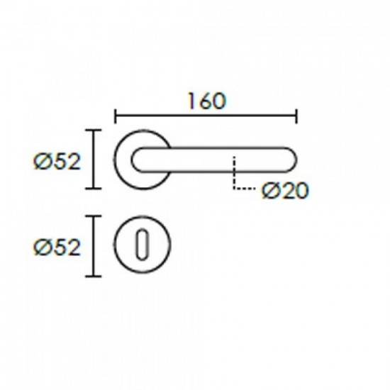 Πόμολο Πόρτας Χειρολαβή Με Ροζέτα C1335 Ανοξείδωτο
