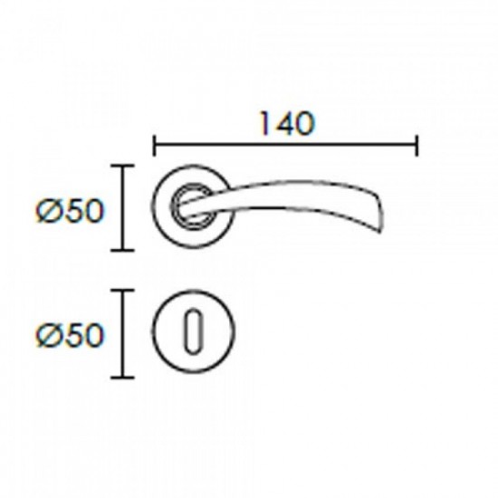 Πόμολο Πόρτας Χειρολαβή Με Ροζέτα C1405 Νίκελ Ματ