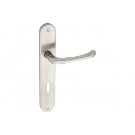 Πόμολο πόρτας χειρολαβή με Πλάκα 215 Νίκελ Ματ