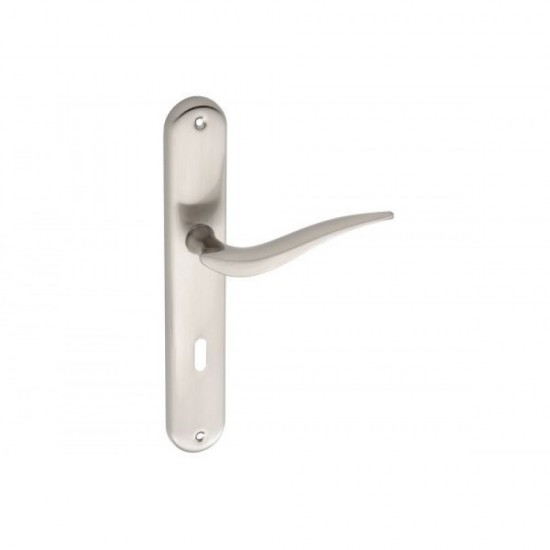 Πόμολο Πόρτας Χειρολαβή με Πλάκα Z-013 Νίκελ Ματ