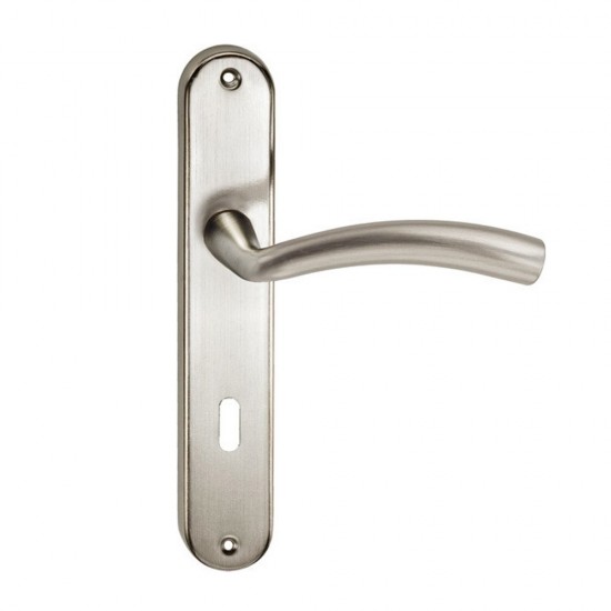 Πόμολο πόρτας χειρολαβή με Πλάκα 532 Νίκελ Ματ