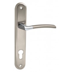 Πόμολο πόρτας χειρολαβή με Πλάκα 528 Νίκελ Ματ/Χρώμιο