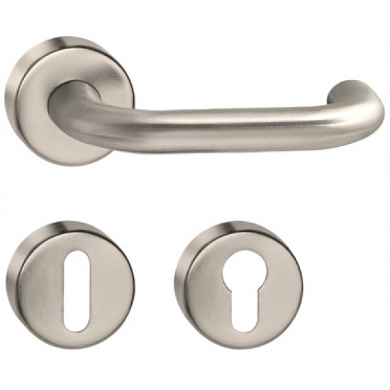 Πόμολο πόρτας χειρολαβή με ροζέτα 529 ΙΝΟΧ