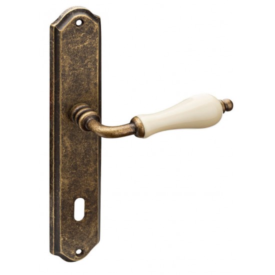 Πόμολα πόρτας χειρολαβή με Πλάκα K305 Αντικέ Μπέζ