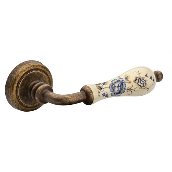 Πόμολο Πόρτας Χειρολαβή Με Ροζέτα Κ310 Αντικέ Μπλέ