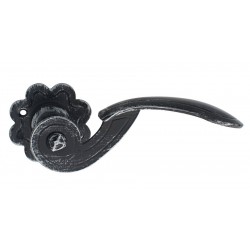 Πόμολο πόρτας χειρολαβή με ροζέτα 145 Μαύρο Πατίνα Ασημί