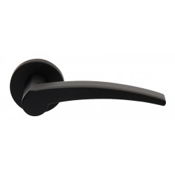 Πόμολο πόρτας χειρολαβή με ροζέτα 2131 Μαύρο