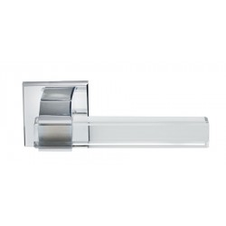 Πόμολο πόρτας με ροζέτα και κρυστάλλινη χειρολαβή 2196 Χρώμιο