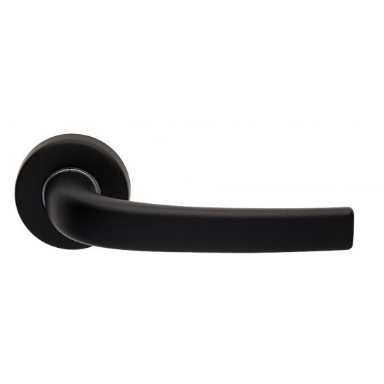 Πόμολο πόρτας χειρολαβή με ροζέτα 302 Μαύρο