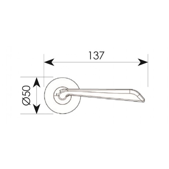 Πόμολο πόρτας χειρολαβή με ροζέτα 2051 Χρώμιο Ματ
