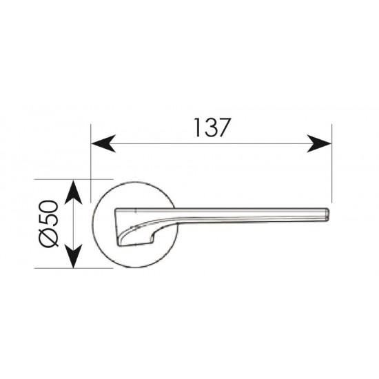 Πόμολο πόρτας χειρολαβή με ροζέτα 2081 Χρώμιο Ματ