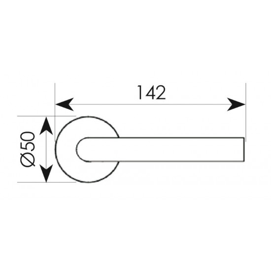 Πόμολο πόρτας χειρολαβή με ροζέτα 2111 Μαύρο