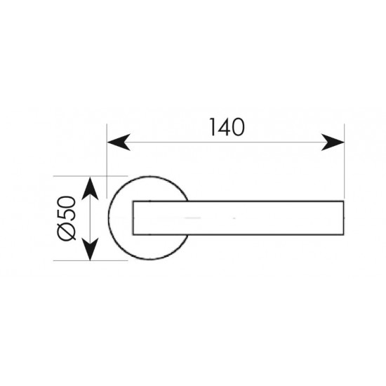 Πόμολο πόρτας χειρολαβή με ροζέτα 2181 Χρώμιο