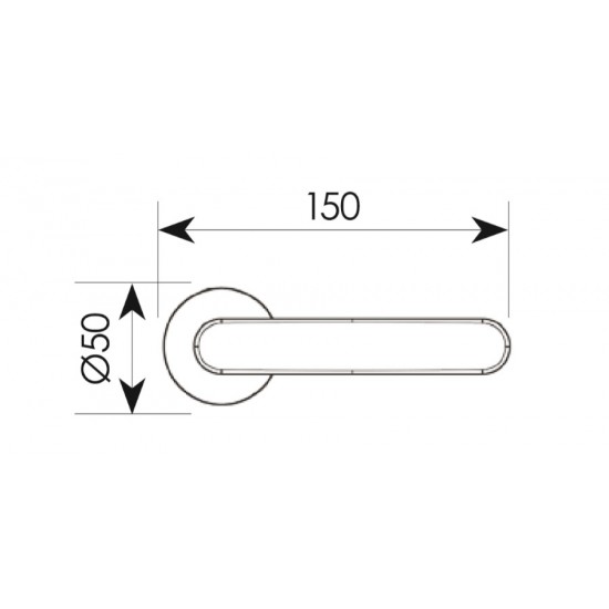 Πόμολο πόρτας χειρολαβή με ροζέτα 2261 Χρώμιο