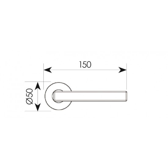 Πόμολο πόρτας χειρολαβή με ροζέτα 2291 Νίκελ Ματ