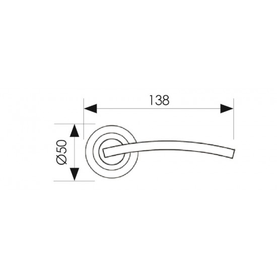 Πόμολο πόρτας χειρολαβή με ροζέτα 231 Νίκελ Ματ/Χρώμιο