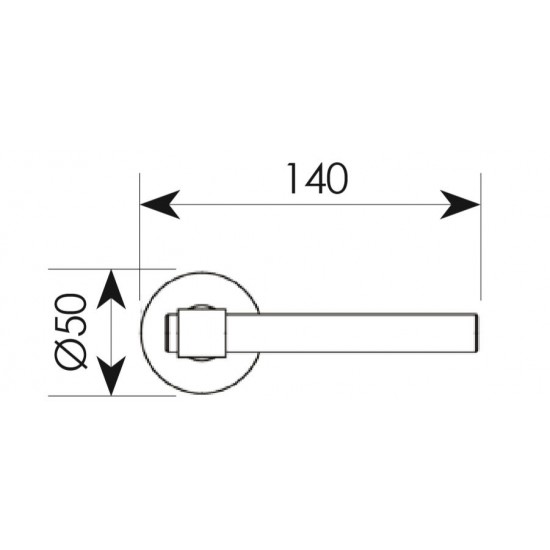 Πόμολο πόρτας χειρολαβή με ροζέτα 2321 Νίκελ Ματ