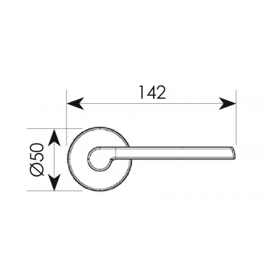 Πόμολο πόρτας χειρολαβή με ροζέτα 2331 Χρώμιο