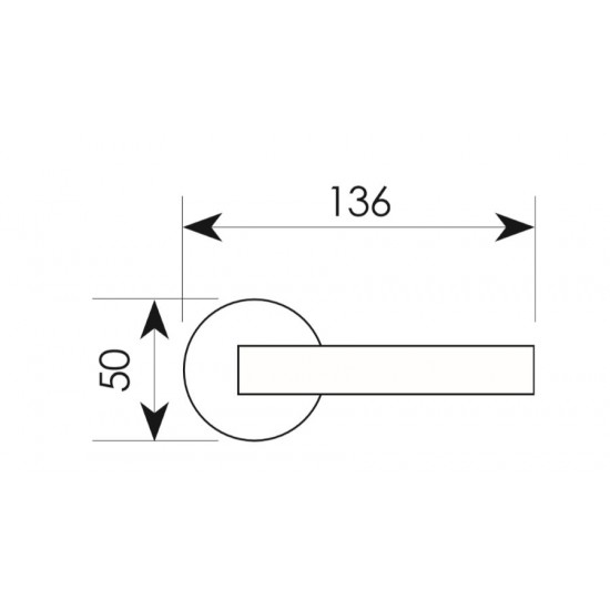 Πόμολο πόρτας χειρολαβή με ροζέτα 371 Χρώμιο Ματ