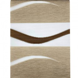 Ρολοκουρτίνα Διπλή 3D Surf Moca - Μπεζ / Καφέ