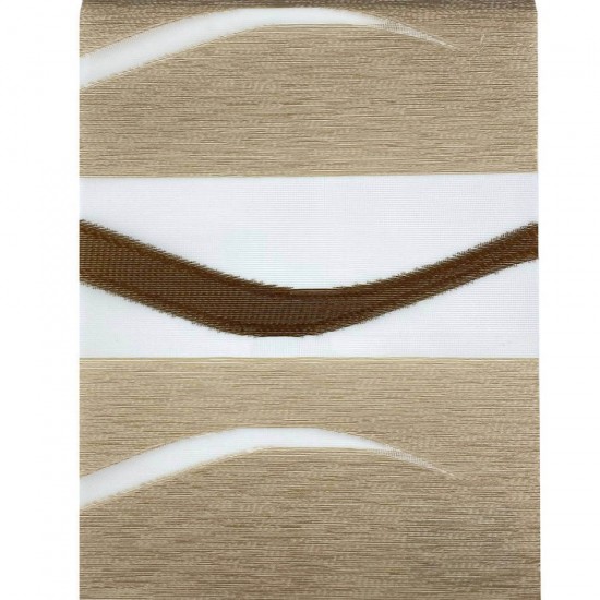 Ρολοκουρτίνα Διπλή 3D Surf Moca - Μπεζ / Καφέ