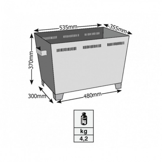Μεταλλική ξυλιέρα τζακιού Viometal 1050 Βοστόνη Μπρονζέ χρώμα